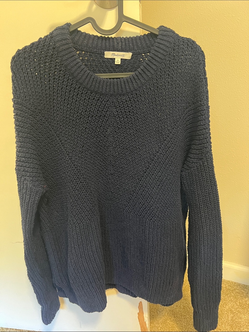 Madewell Men's Navy Chunky Crewneck Sweater